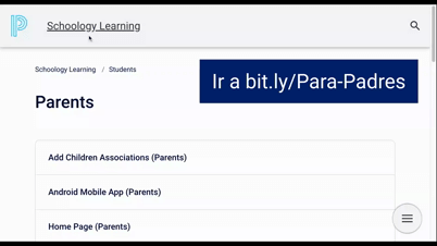 Directions for how to change the language of the Schoology Learning site to Spanish.