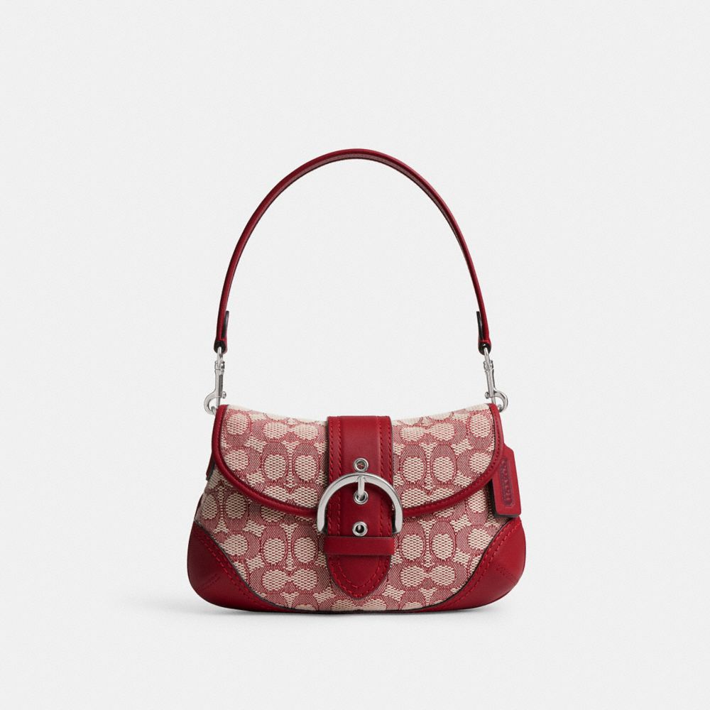 COACH®,Soho Flap Bag In Signature Textile Jacquard,,Front View