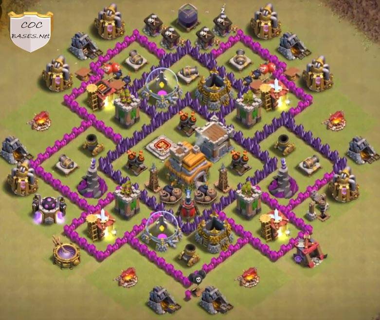 Best TH7 War Base Anti Dragons