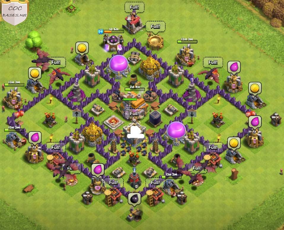 COC TH7 Base Anti 2 Stars