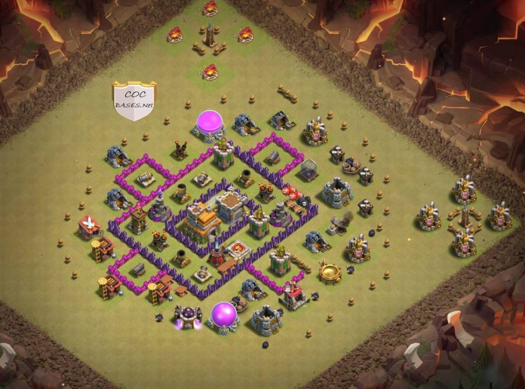 coc th7 war base anti 2 star