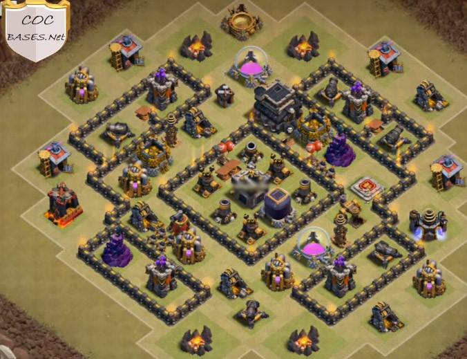 town hall 07 war base anti 3 star