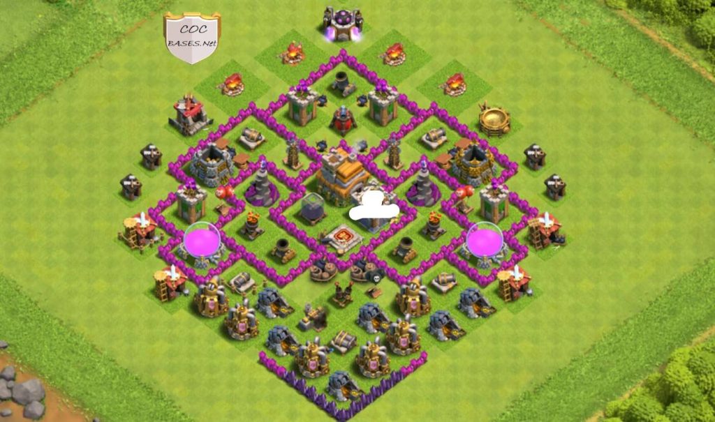 town hall 7 defense base