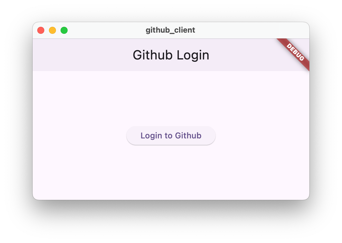 The initial GitHub login step