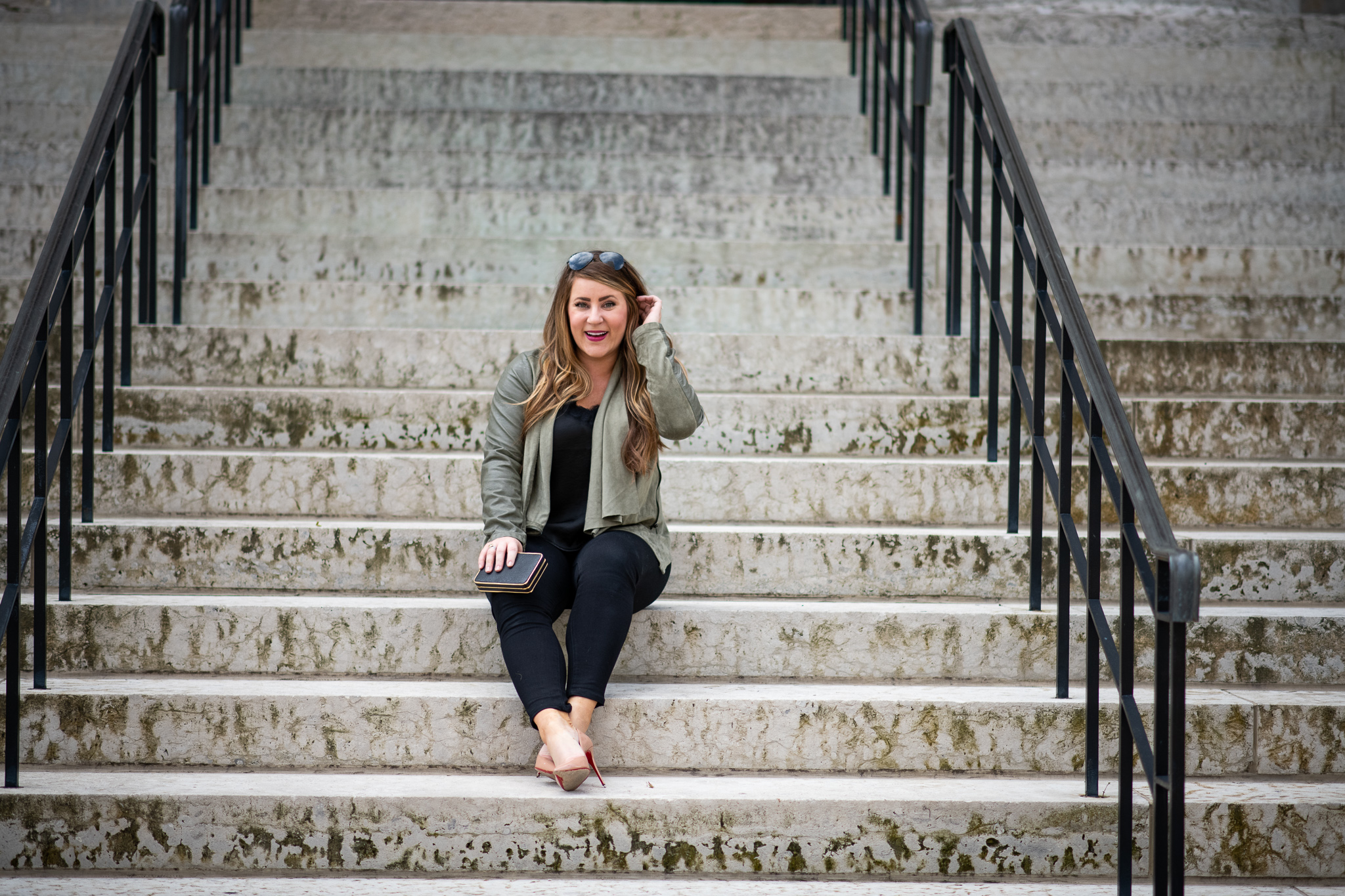 Anthropologie | Fashion | Comfortable Olive Green Suede Jacket featured by top Ohio fashion blog Coffee Beans and Bobby Pins