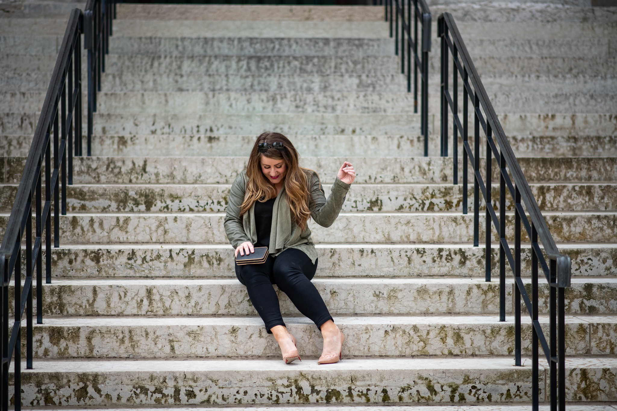 Anthropologie | Fashion | Comfortable Olive Green Suede Jacket featured by top Ohio fashion blog Coffee Beans and Bobby Pins