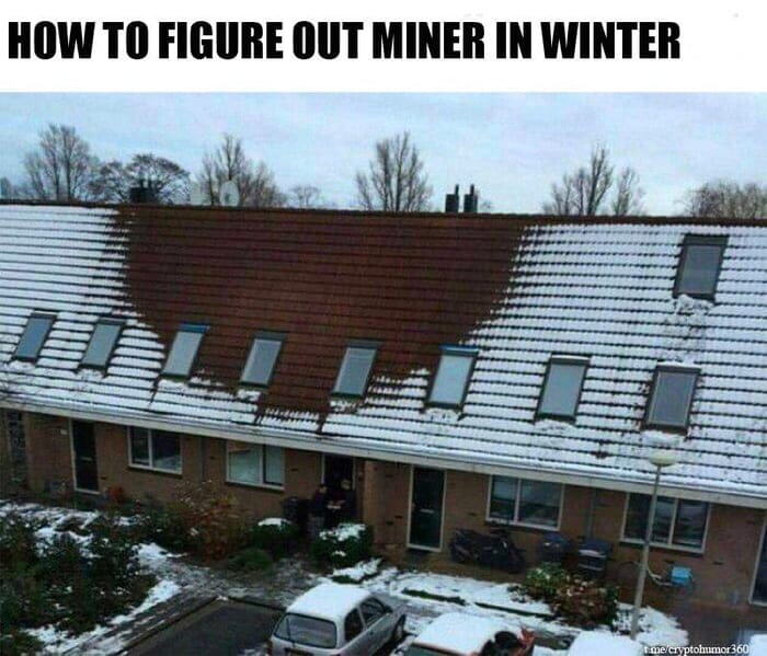 Bitcoin memes miner in winter