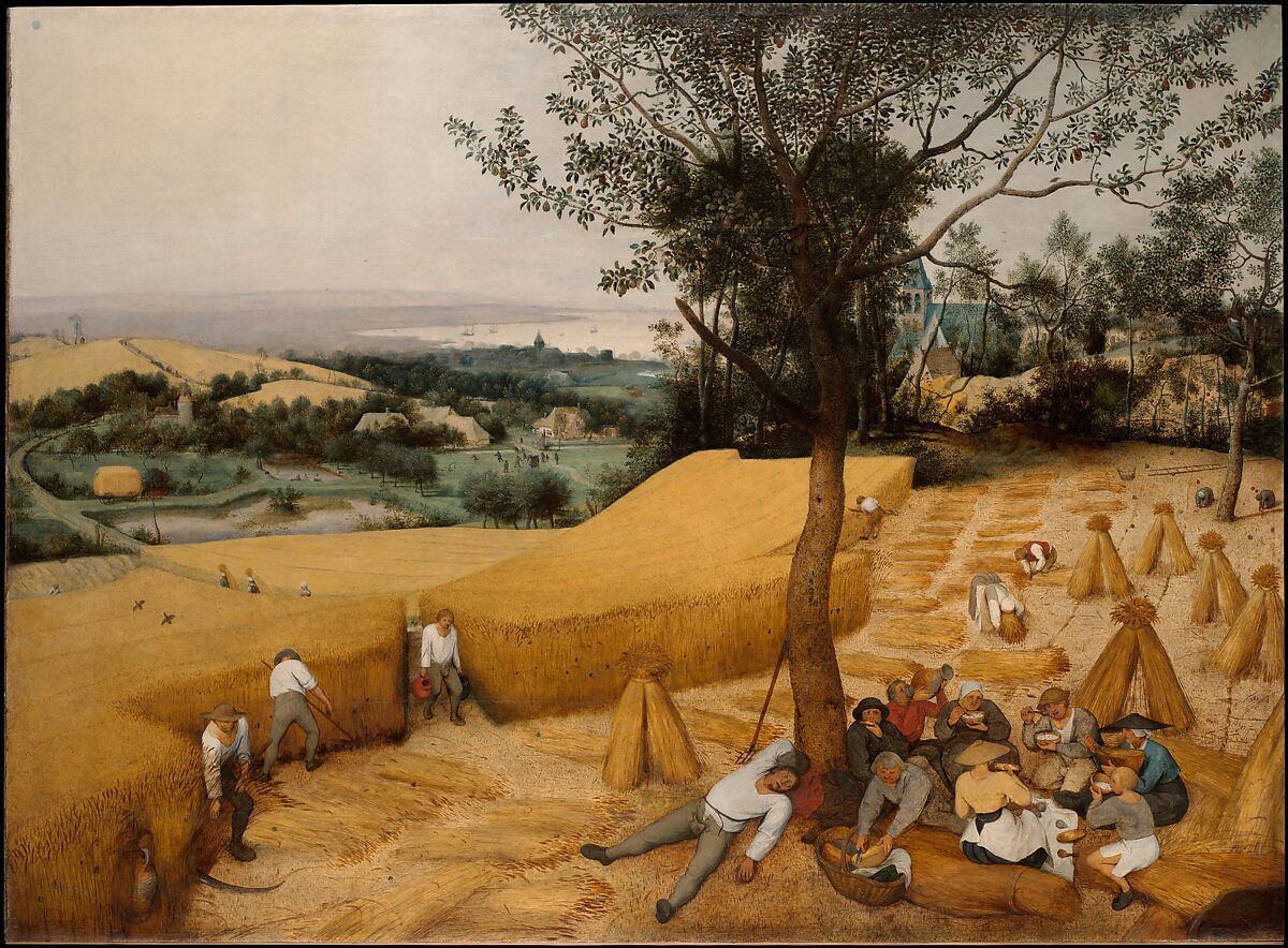 The Harvesters, Pieter Bruegel the Elder (Netherlandish, Breda (?) ca. 1525–1569 Brussels), Oil on wood 