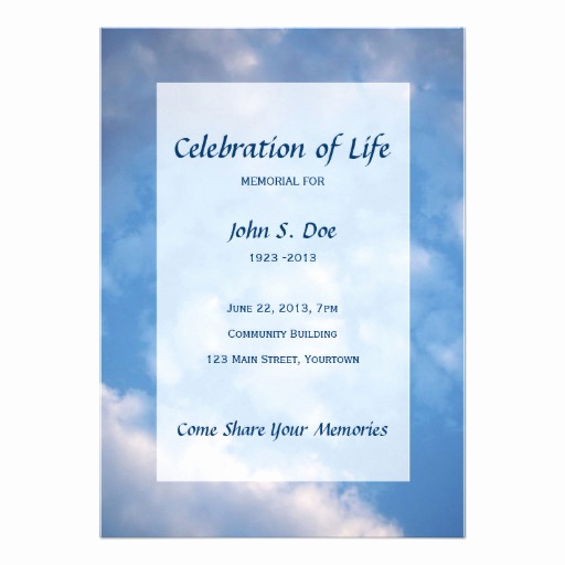 Celebration Of Life Invitation Wording – Collegio Sanlorenzo Template