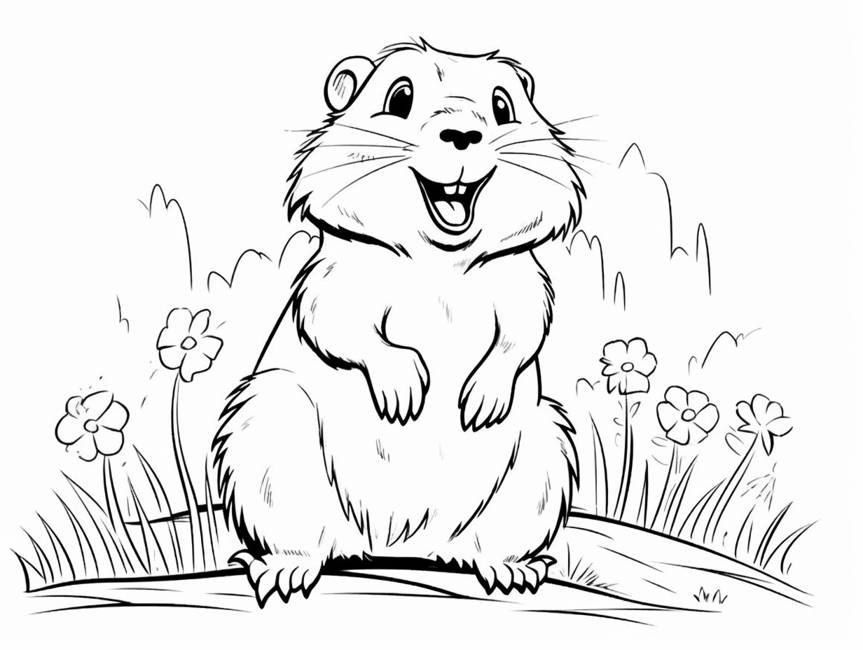 Marmot Coloring Wonderland - Coloring Page