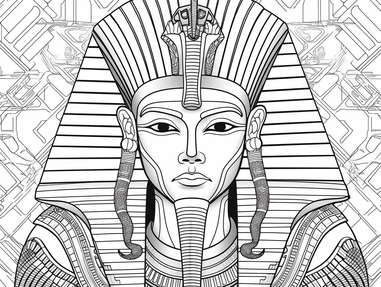 Pharaoh Outline To Color - Coloring Page image.