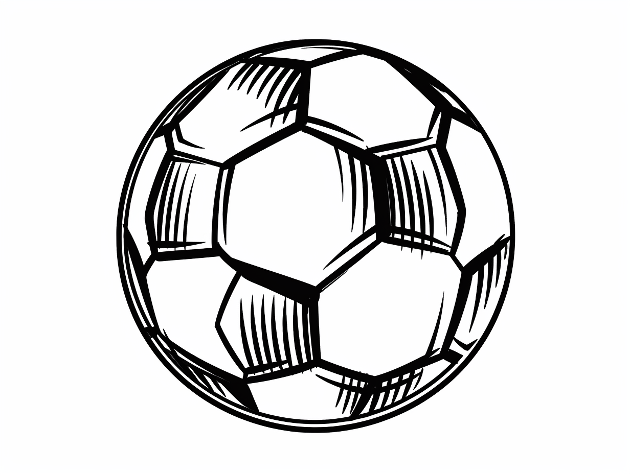 Printable Sports Coloring: Soccer Ball - Coloring Page