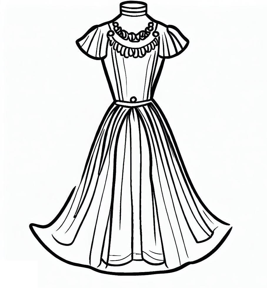 Belle Conception de Robe coloring page