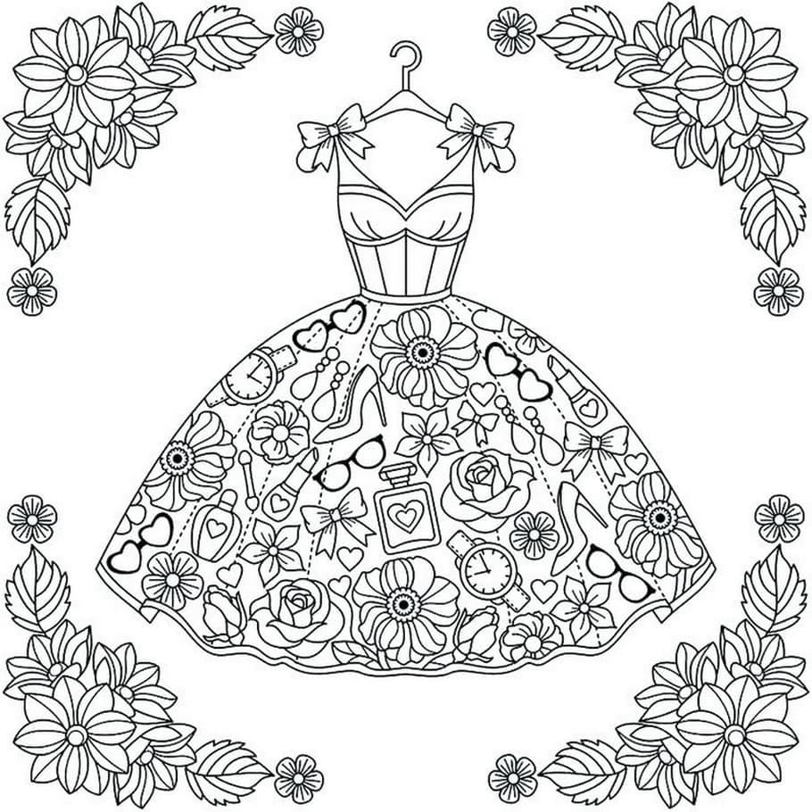 Très Belle Robe coloring page