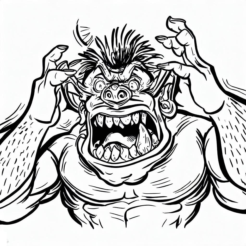 Ogre en Colère coloring page