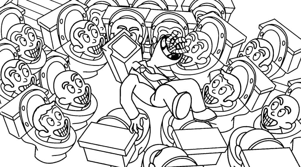 Coloriage Photo de Skibidi Toilet