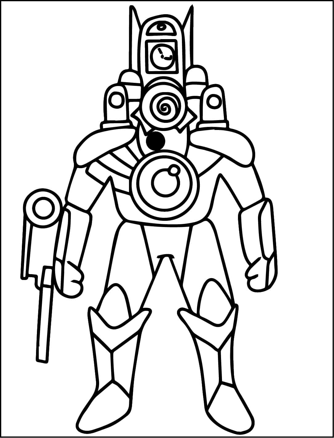 Coloriage Titan Clock Man dans Skibidi Toilet