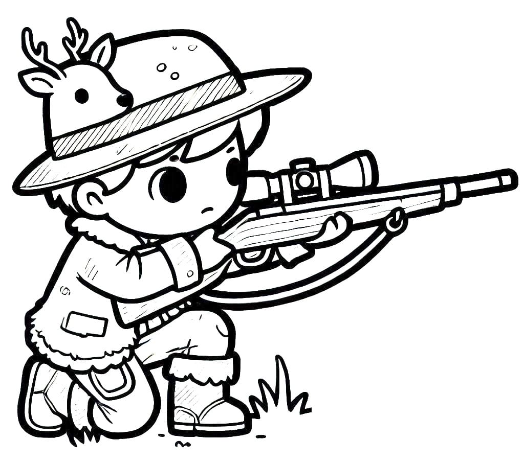 Coloriage Chasseur Gratuit