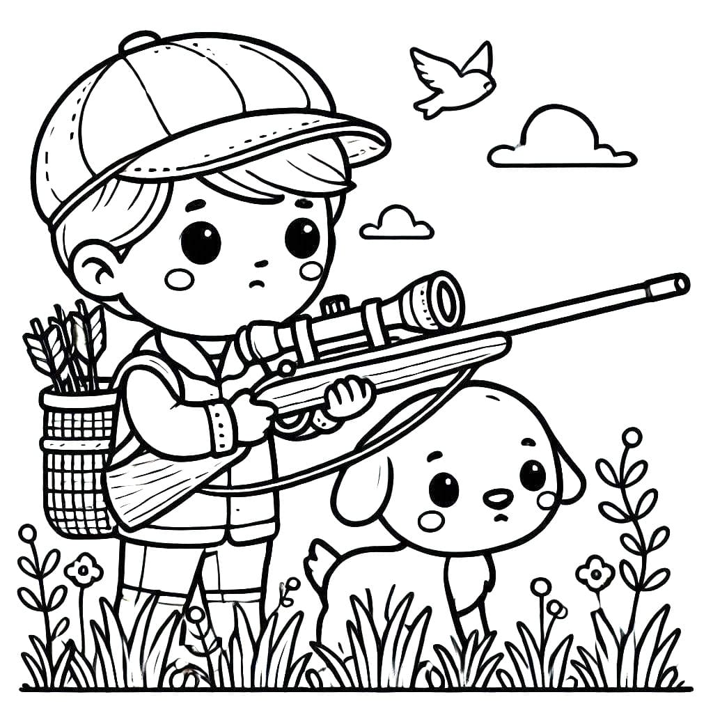 Coloriage Chasseur Pour Enfants