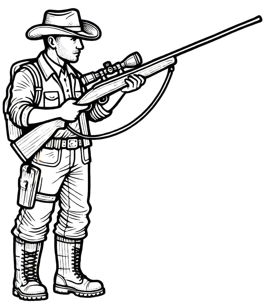 Coloriage Un chasseur