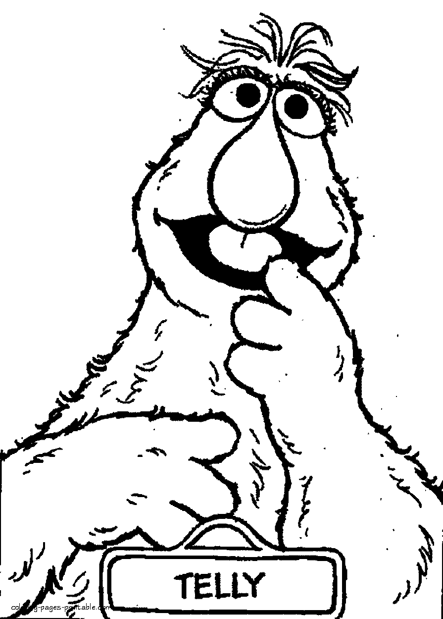 Gambar Sesame Street Printable Coloring Pages 85 Free Sheets Telly Page ...