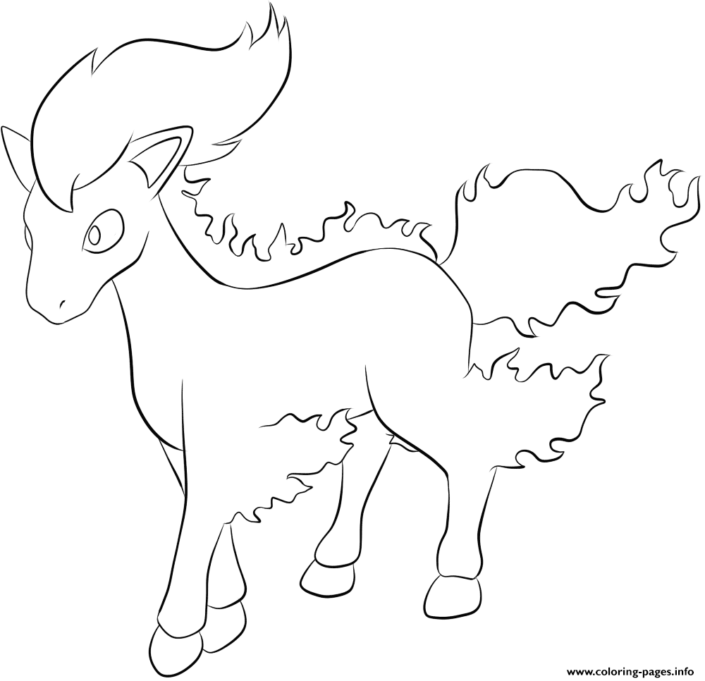 077 Ponyta Pokemon Coloring page Printable