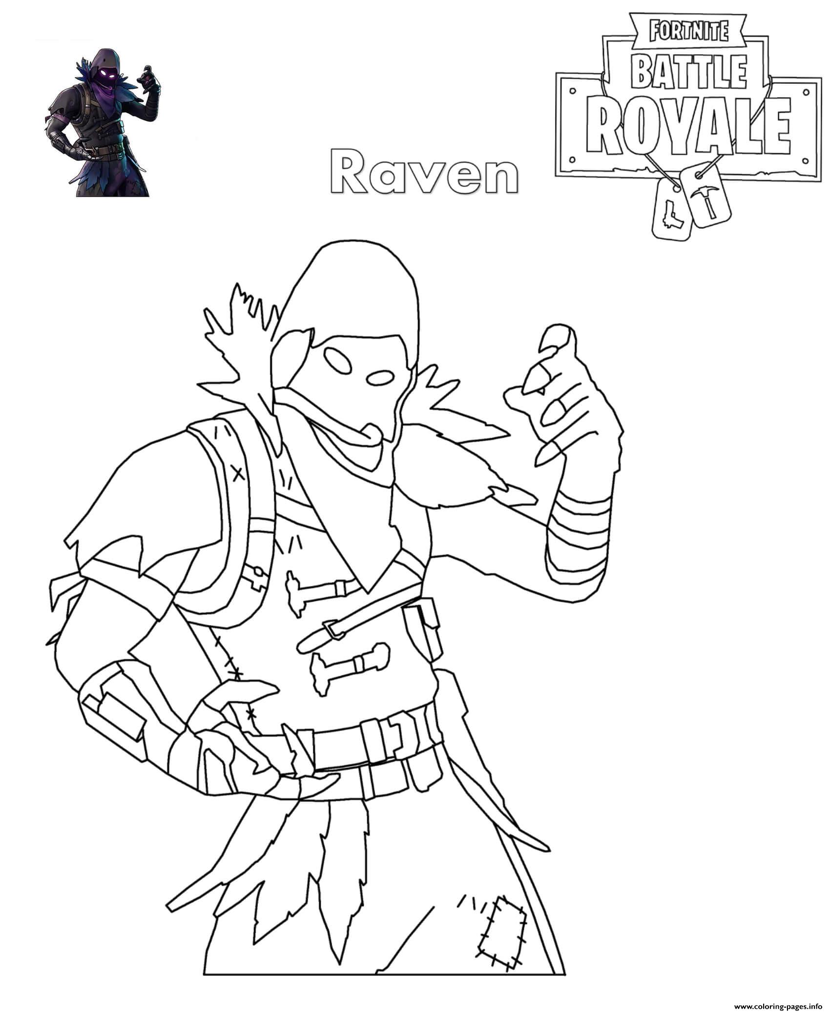 Fortnite Raven Coloring page Printable