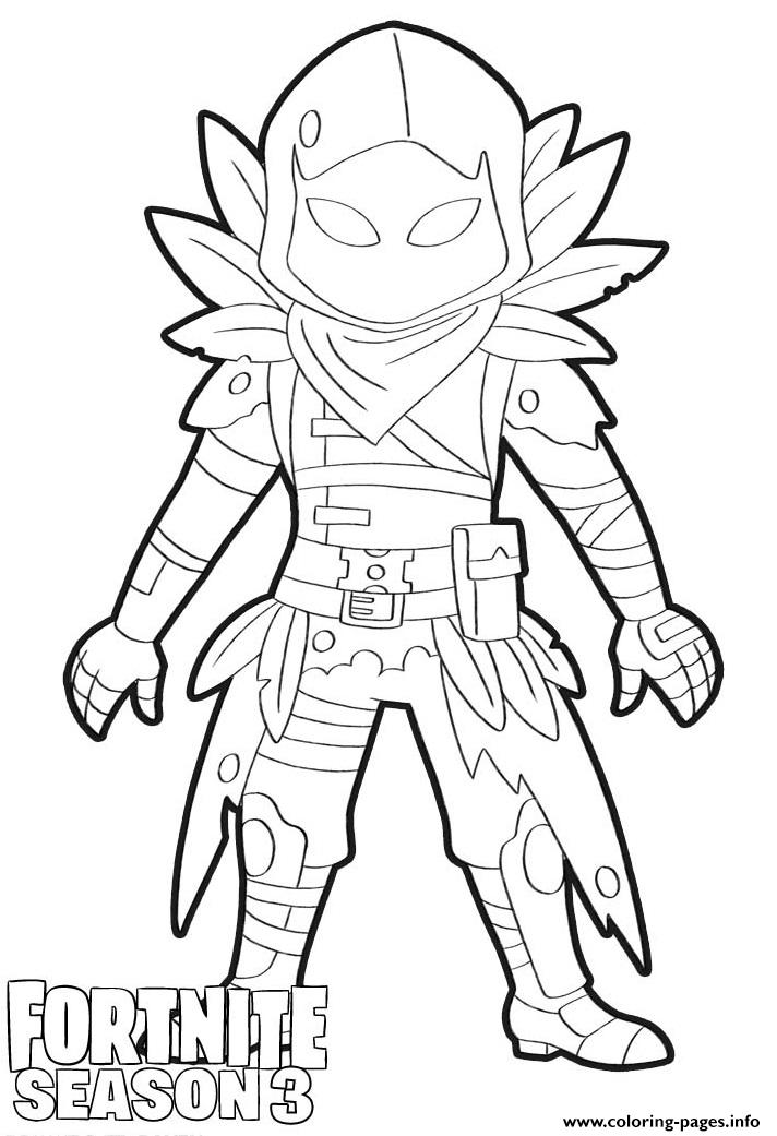 Raven Fortnite Season 3 Coloring page Printable