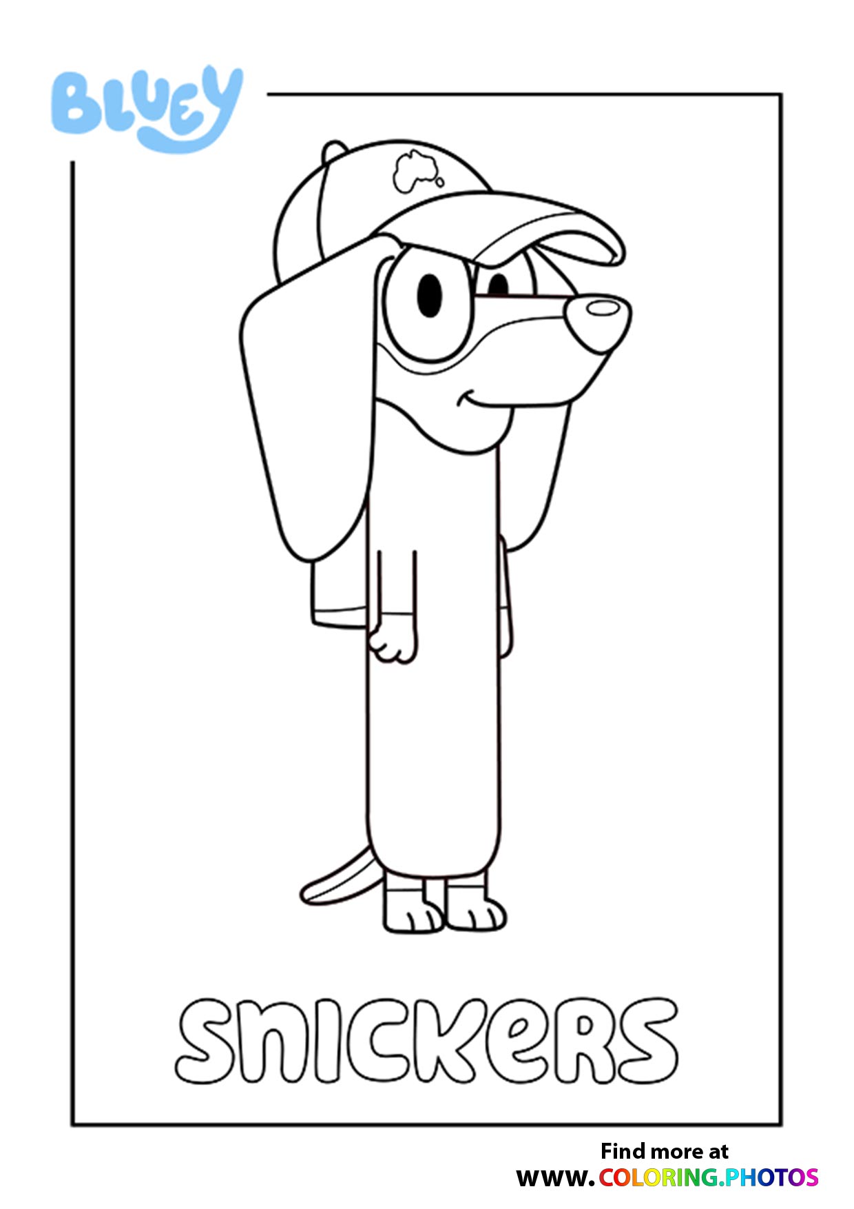 Full Page Printable Bluey Colouring Pages