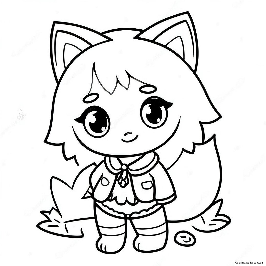 Cute Gacha Life Wolf Girl Coloring Page (11461-8985)