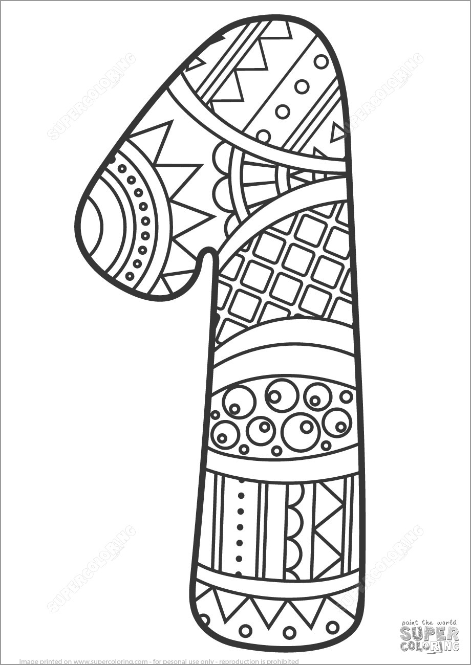 Number 1 Mandala Coloring Page