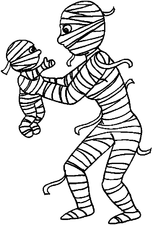 Halloween Mummy Coloring Page