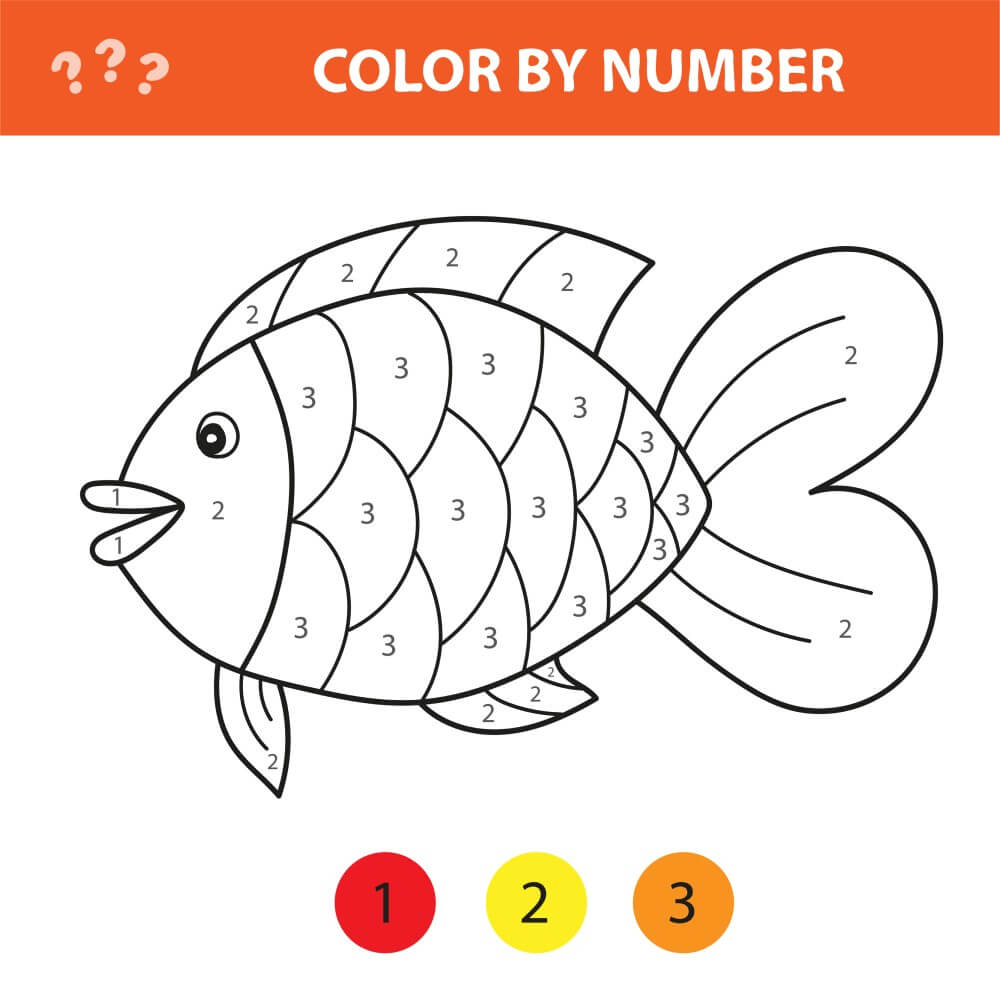 Simple fish color by number Color By Number