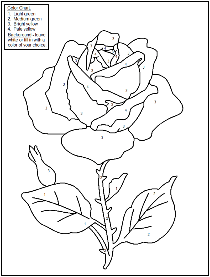 Vase of rose color by number - Download, Print Now!