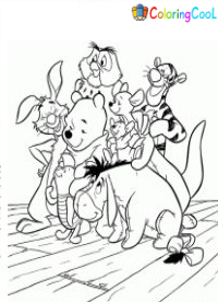 Pooh Bear And Friends Coloring Pages