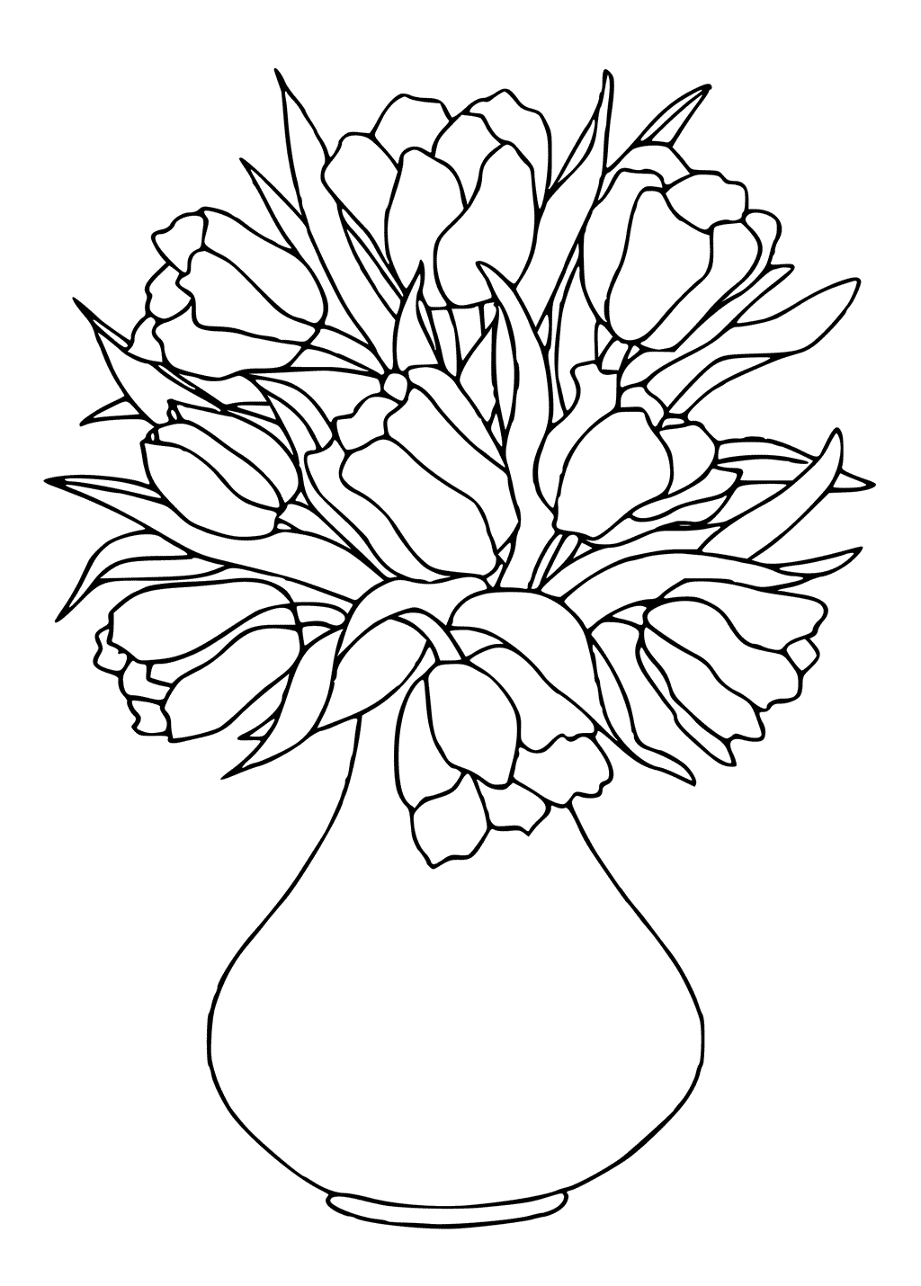 Flower Vase Coloring Pages - Coloring Cool