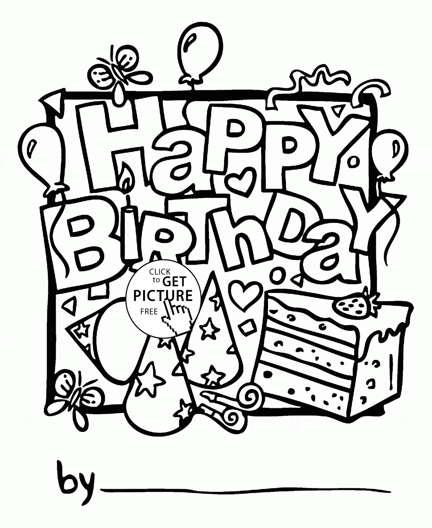 Printable Birthday Cards For Kids To Color