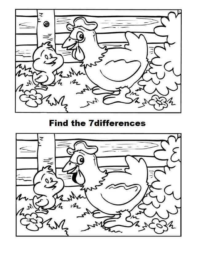 Find The Difference Pictures Coloring Pages Toddler Drawing - Gambaran