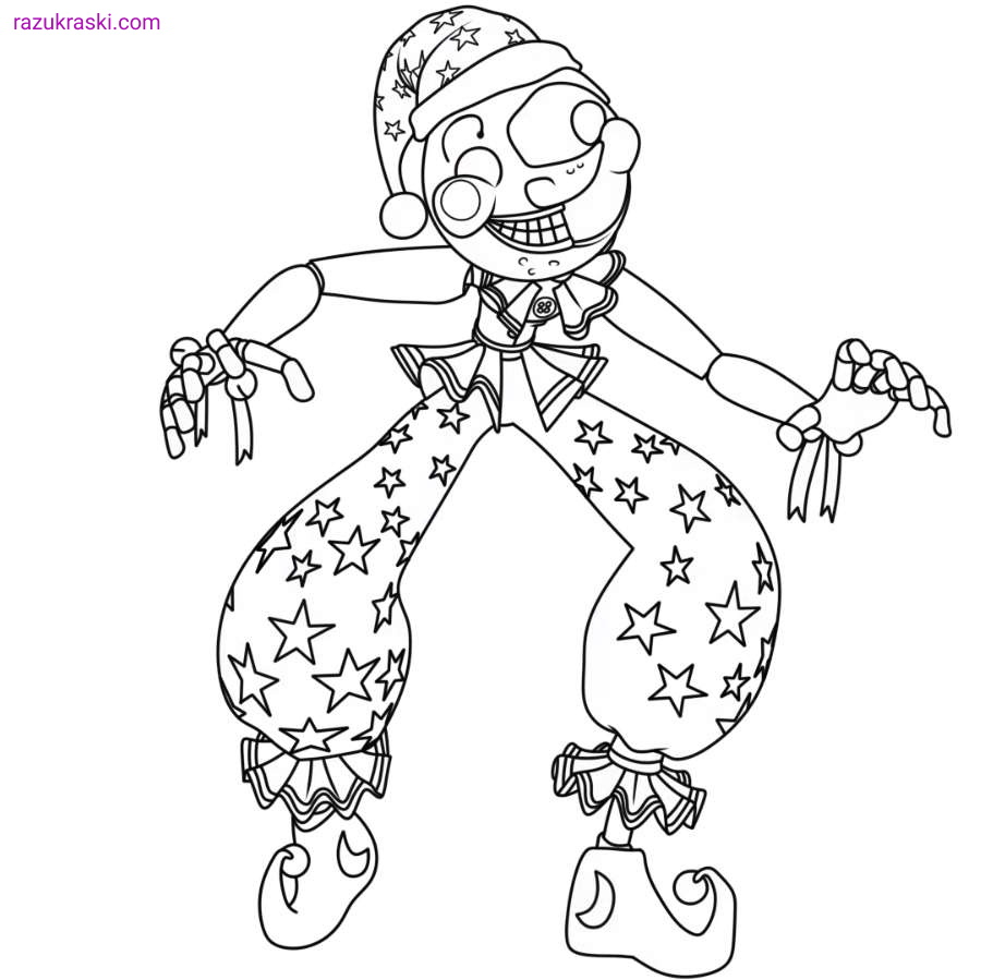 Coloring Pages FNAF Moon Print Free