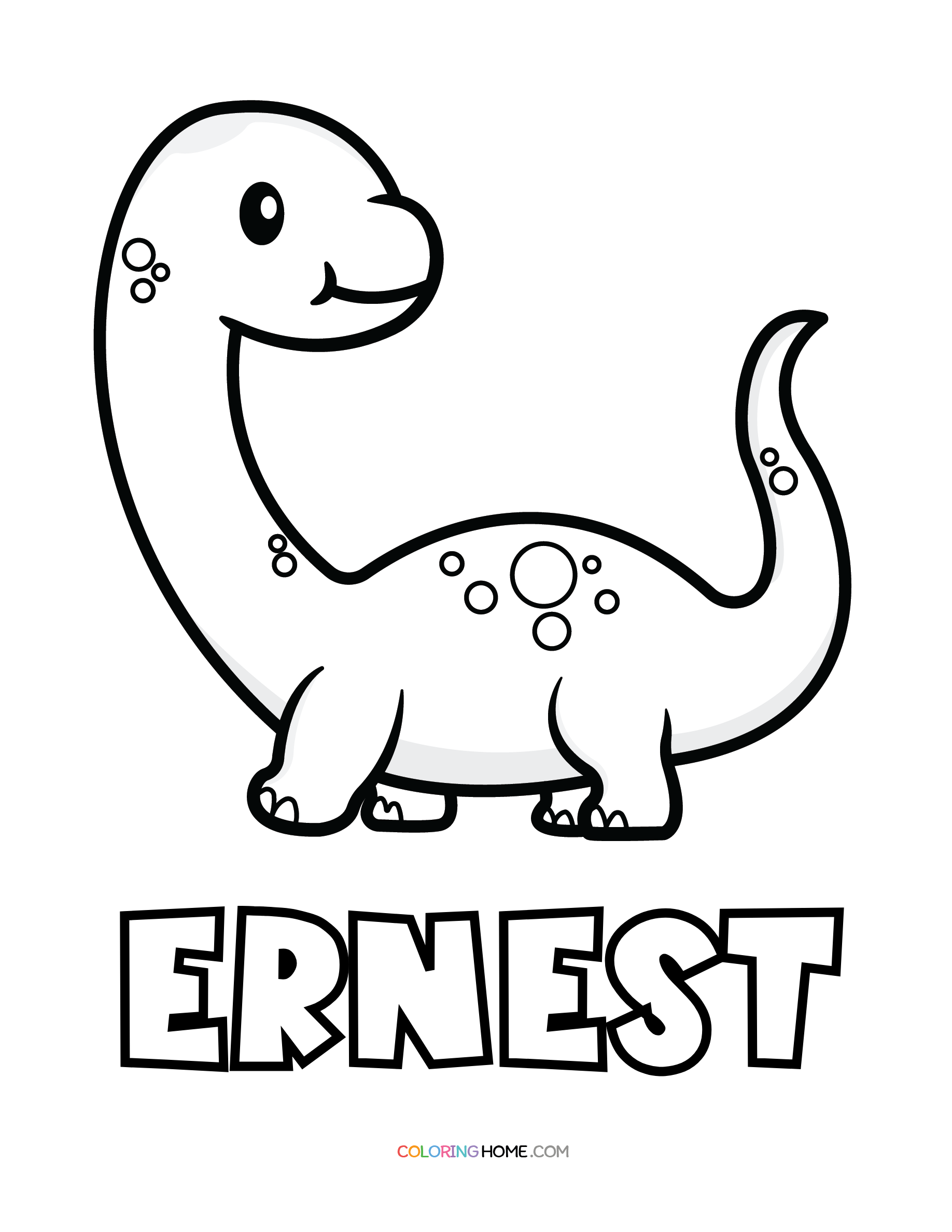 Ernest dinosaur coloring page