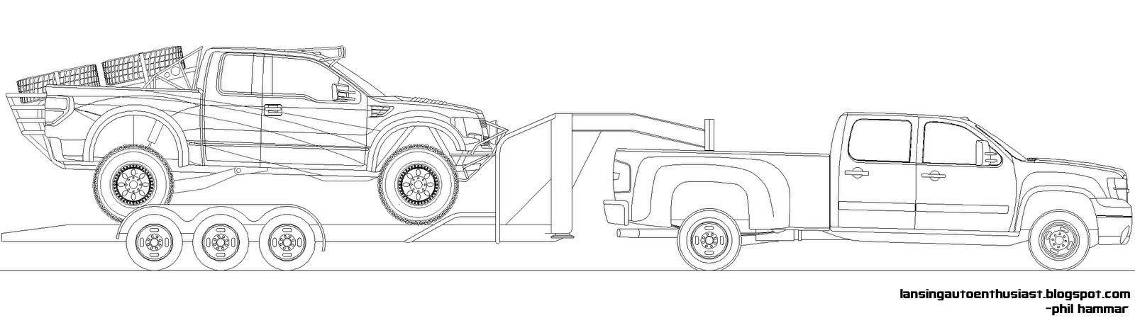 Truck And Trailer Coloring Pages Printable