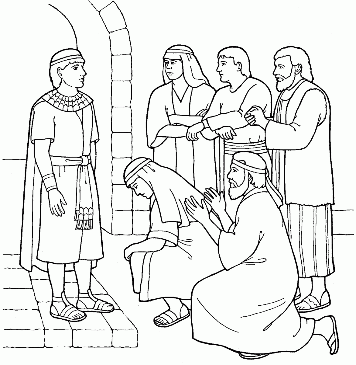 Gambar Joseph Brothers Bow Coloring Page Josephs Bible Story Pages di ...