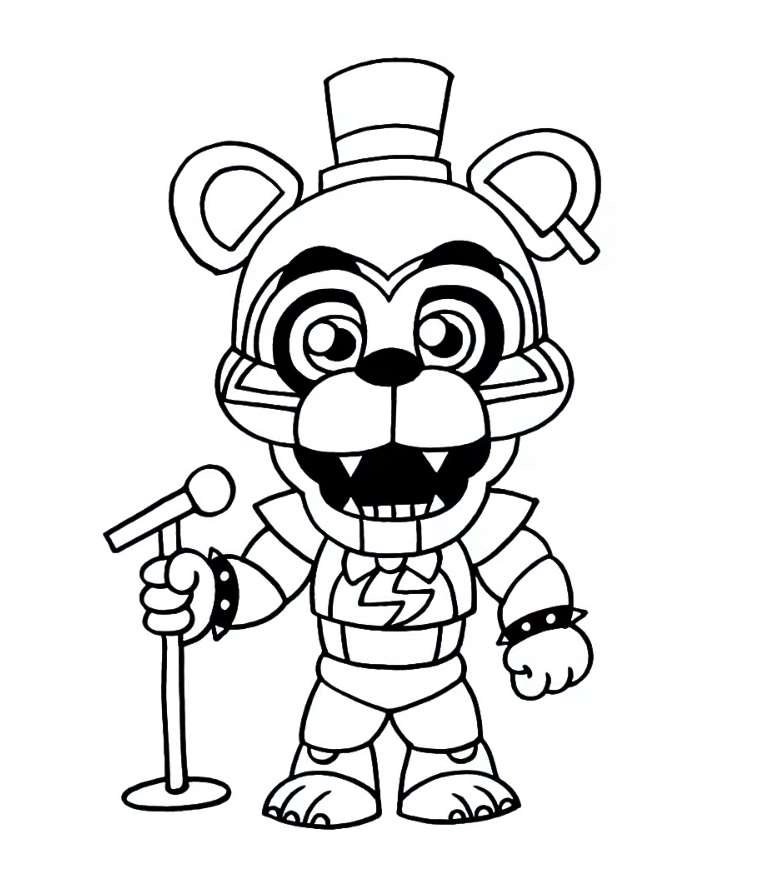 Fnaf 9 Security Breach Coloring Pages - Printable Animatronics.