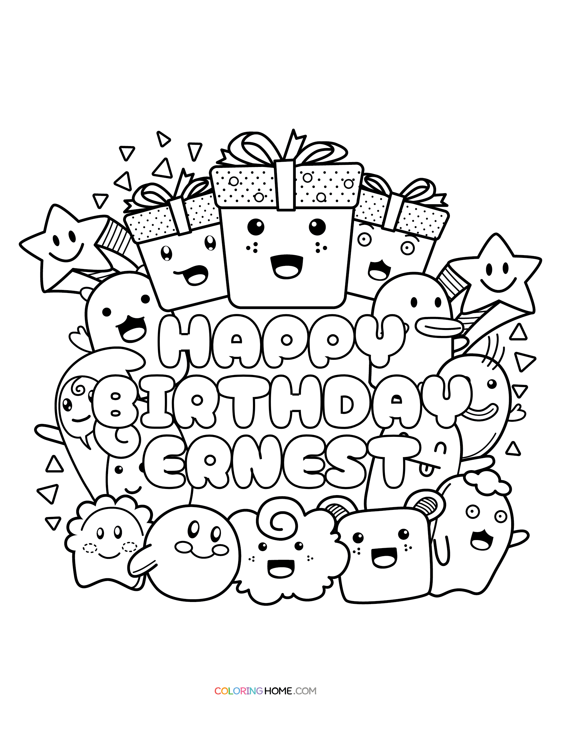 Happy Birthday Ernest coloring page