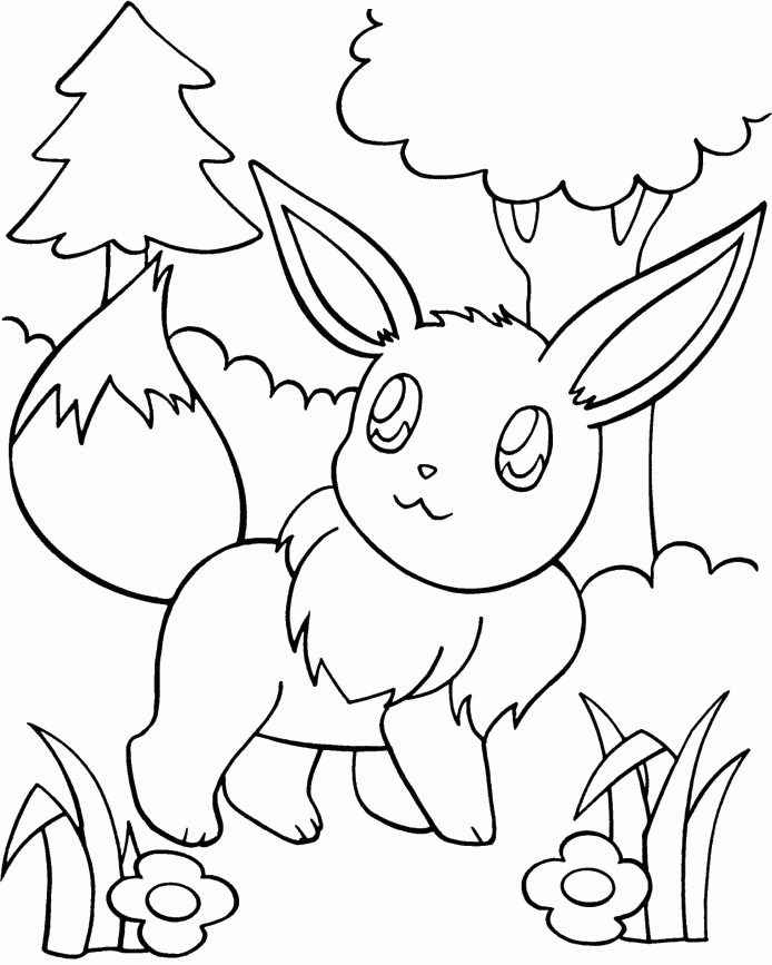 Coloring Pages Pokemon Eevee Coloring Home