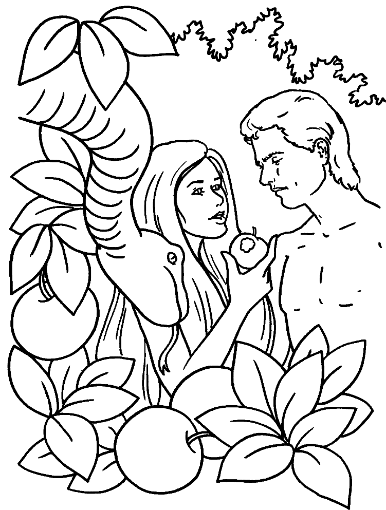 Adam And Eve Apple Coloring Page Coloring Pages For Kids In 2019 ...