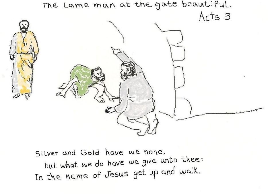 Peter And John Heal A Lame Man Coloring Page