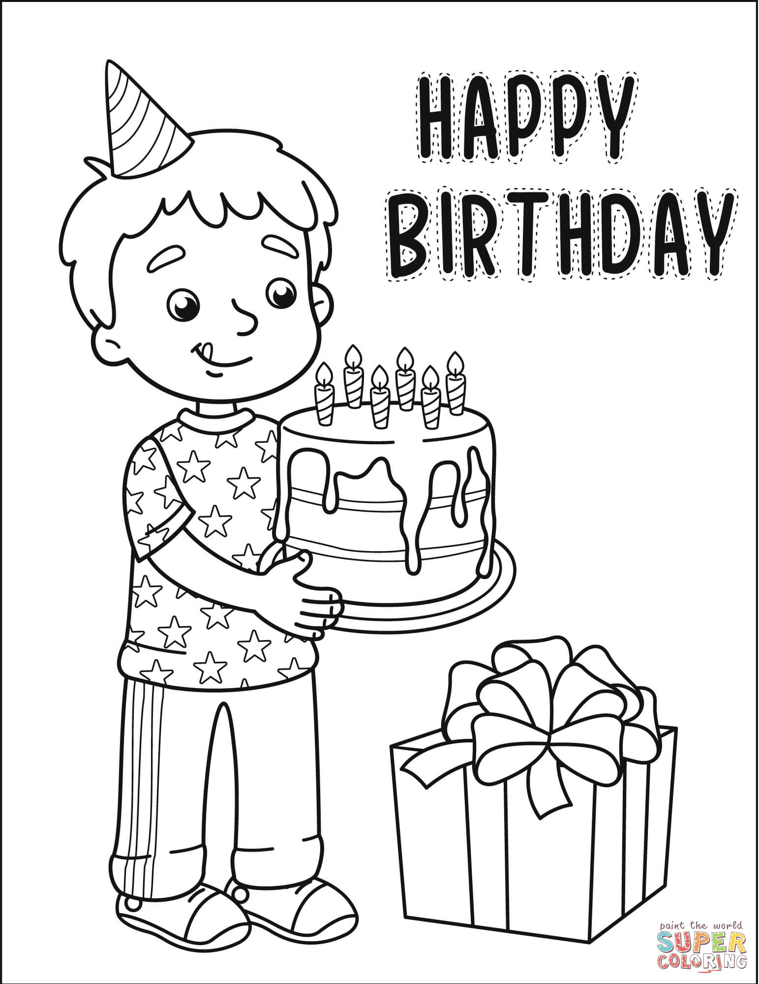 Printable Birthday Coloring Cards