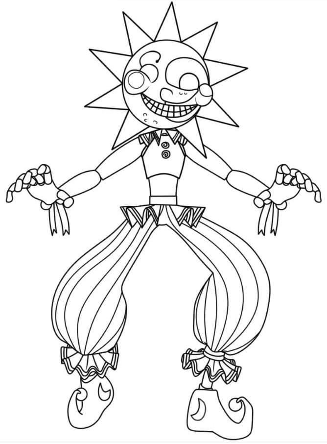 Sundrop FNAF to Color Coloring Page - Free Printable Coloring Pages for Kids