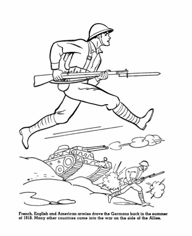 World War Two Coloring Map